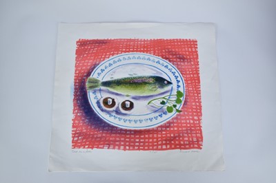 Lot 1042 - *Bernard Cheese (1925-2013) print - Trout on a Plate, 12/35, signed and blind stamped, 43cm x 48cm, unframed