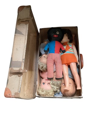Lot 219 - Suitcase of dolls