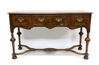 Lot 1423 - Georgian-style walnut sideboard with moulded...