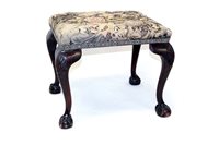 Lot 1424 - Queen Anne-style mahogany stool with...