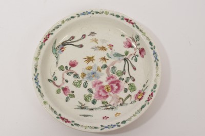 Lot 93 - Rare Bow ‘Nappy’ plate, painted in Chinese famille rose style, circa 1748-50