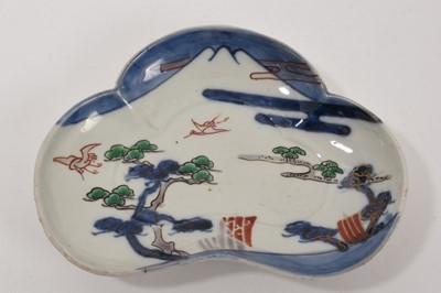 Lot 54 - Japanese porcelain trefoil shaped dish