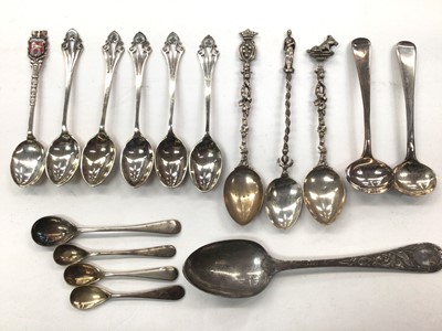 Lot 1026 - Group of various silver spoons