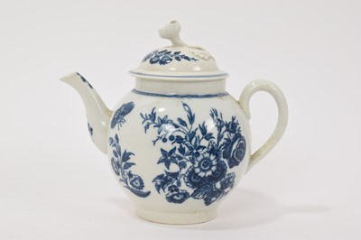 Lot 72 - Caughley blue printed teapot and cover, circa 1780