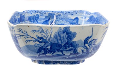 Lot 102 - Spode blue printed salad bowl, from the Indian Sporting Series, circa 1820