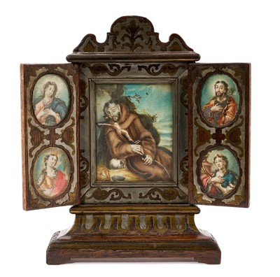 Lot 99 - 18th century Continental portable shrine