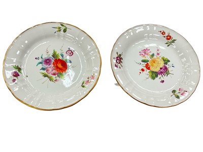 Lot 167 - Pair of Wedgwood bone china plates, painted with flowers