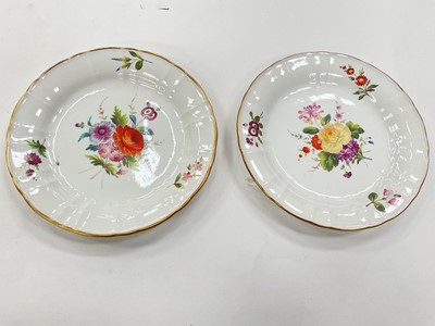 Lot 93 - Pair of Wedgwood bone china plates, painted with flowers