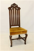 Lot 1431 - 18th century Dutch walnut high back side chair,...