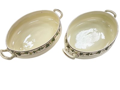Lot 181 - Pair of Wedgwood creamware oval two handled vegetable dishes