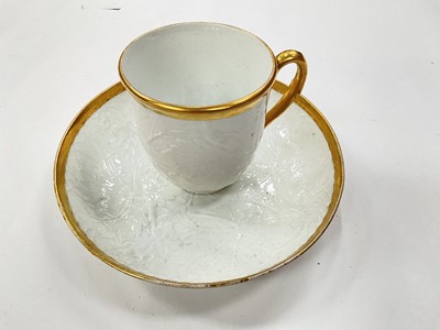 Lot 55 - Wedgwood leaf moulded bone china coffee cup and saucer