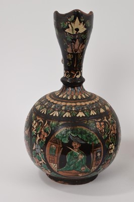 Lot 119 - Antique Bombay School of Art pottery vase and ewer, India (2)