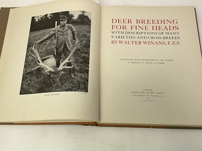 Lot 890 - Deer breeding for Fine Heads by Walter Winans, published by Rowland Ward 1913, with dust jacket