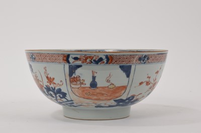 Lot 108 - Unusual antique Chinese Imari porcelain bowl with panel of censer and ruyi scepter