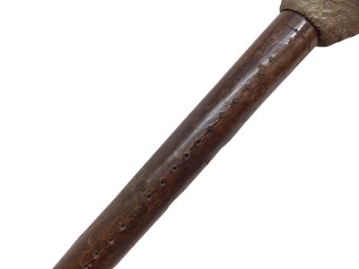 Lot 942 - Rare carved otter pole by Swaine & Adeney, London, the ash tree shaft terminating in a metal spike