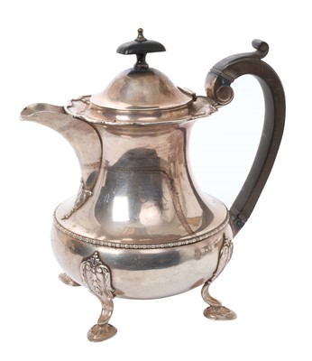 Lot 271 - Silver teapot with ebony handle