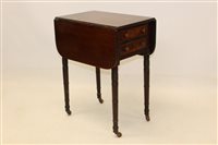 Lot 1436 - Regency mahogany bedside table with rounded...