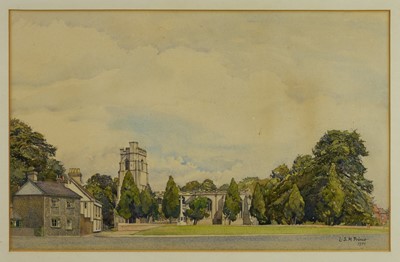 Lot 1025 - Louis Prince (act.1923-1959) watercolour - St Gregory's Church Sudbury, signed and dated 1971, 31cm x 49cm, in glazed frame