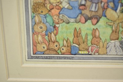 Lot 963 - Margaret Tempest (1892-1982) watercolour, original illustration from 'Hare Joins the Home Guard by Alison Utley, together with a copy of the book