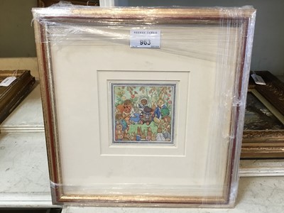Lot 963 - Margaret Tempest (1892-1982) watercolour, original illustration from 'Hare Joins the Home Guard by Alison Utley, together with a copy of the book