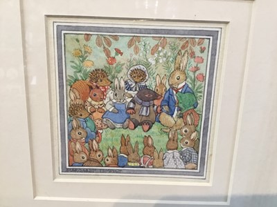 Lot 963 - Margaret Tempest (1892-1982) watercolour, original illustration from 'Hare Joins the Home Guard by Alison Utley, together with a copy of the book