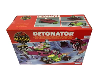 Lot 105 - Kenner Parker (1987) M.A.S.K. Original Series 3 Vehicle Detonator Volkswagen/Hovercraft and Attack Bike with two Jacques Lafleur action figures, in sellotaped box (1)