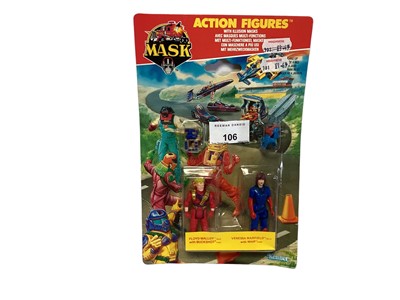 Lot 106 - Kenner Parker (1987) M.A.S.K. Original Series 3 Vehicles Jackal VENOM Jet Cycle/Jet Glider and Booster Cycle with two Bruno Sheppard action figure, Iguana VENOM 4 Wheel ATV Mobile Shredder with Les...