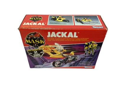 Lot 106 - Kenner Parker (1987) M.A.S.K. Original Series 3 Vehicles Jackal VENOM Jet Cycle/Jet Glider and Booster Cycle with two Bruno Sheppard action figure, Iguana VENOM 4 Wheel ATV Mobile Shredder with Les...