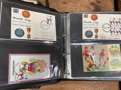 Lot 36 - Two albums of football covers, some signed