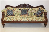 Lot 1444 - Good early Victorian mahogany and crewel work...