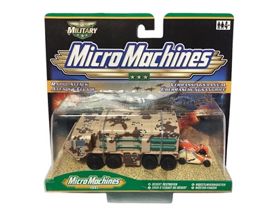 Lot 124 - Hasbro (c2000) Military Micro Machines including Rapid Attack Artic Assault No.97309 (x3) & Desert Destroyer No.97311, on card with bubblepack (4)