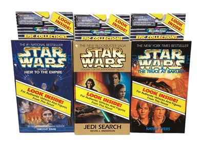 Lot 126 - Galoob (c1996) Star Wars Micro Machines Epic Collections including Heir to the Empire, Jedi Search & The Truce at Bakura (Complete Set), with book style window boxes No.66280 (3)