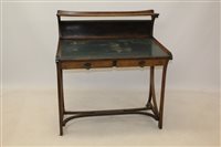 Lot 1446 - Unusual French Art Nouveau beech desk with...