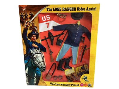 Lot 138 - Marx Toys (c1973) Te Lone Ranger Rides Again Outfits including the Lost Cavalry Patrol No.7430 & The Hopi Medicine Man No.7431, both boxed with Comic Strip on reverse (2)