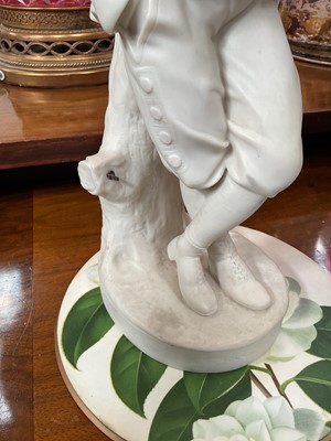 Lot 216 - Rare pair of 19th century Copeland Parian porcelain figure of  'Young England' and 'Young England's Sister'