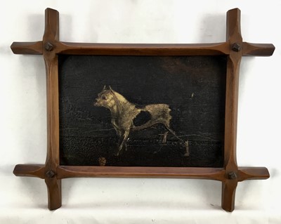 Lot 130 - 19th century oil on board study of a dog