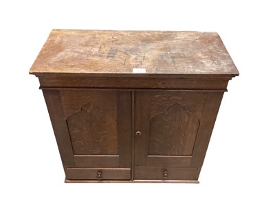 Lot 1203 - Edwaridan oak stationary cabinet with fitted interior enclosed by panelled doors