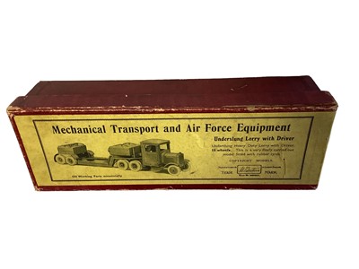 Lot 211 - Britains Mechincal Transport & Air Force Equipment 18 Wheel Underslung Lorry with Driver, plus Barrage Balloon Instruction Sheet (2)