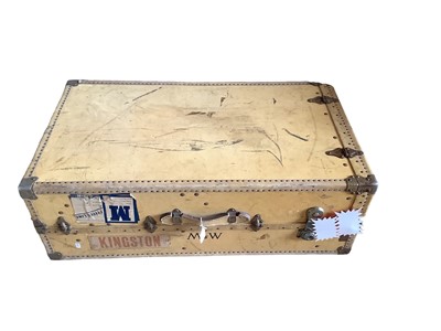 Lot 1372 - Vintage travelling trunk and a suitcase (2)