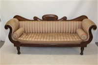 Lot 1456 - 19th century Continental mahogany scroll end...