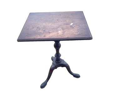 Lot 1224 - Georgian mahogany tilt top wine table on turned column and three splayed legs, 46cm wide, 40cm deep, 63cm high