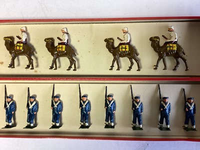 Lot 196 - The Model Toy for Every Boy Series Vintage Soldier Box Sets Including Mounted Camel Riders, Grendier Guards, Sscottish Infantry, Naval Infantry, & British Waterloo Infantry (5)