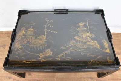 Lot 1396 - Chinoiserie lacquered coffee table