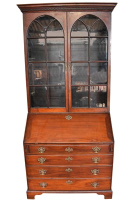Lot 1397 - Unusual George III colonial hardwood bureau bookcase