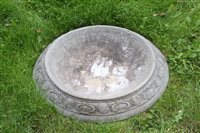 Lot 1460 - Substantial lead bird bath of shallow dished...