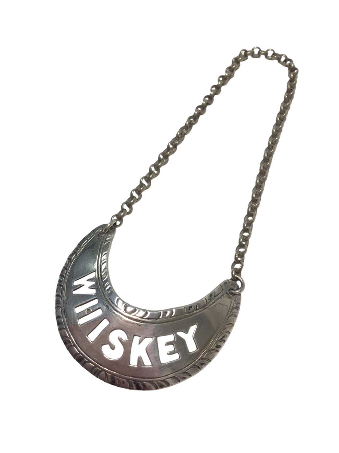 Lot 322 - Early 19th century Irish silver Whiskey label