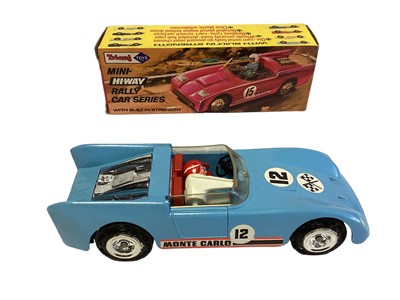 Lot 182 - Triang Mini HiWay Rally Car Series including Ulster No.17, Monte Carlo No.12 & Acropolis No.14, all with drivers, boxed (3)