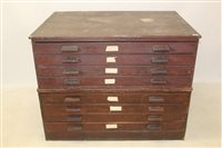 Lot 1462 - Early 20th century pine plan chest in two...
