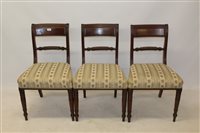 Lot 1467 - Set of three Regency mahogany ropetwist dining...
