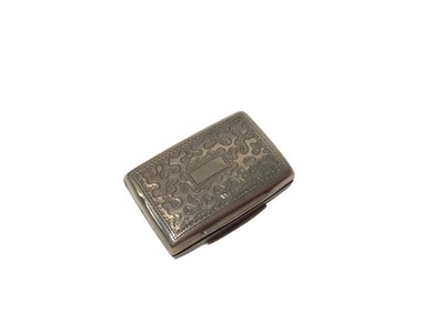 Lot 1103 - Victorian silver vinaigrette of portmanteau form, with engraved decoration